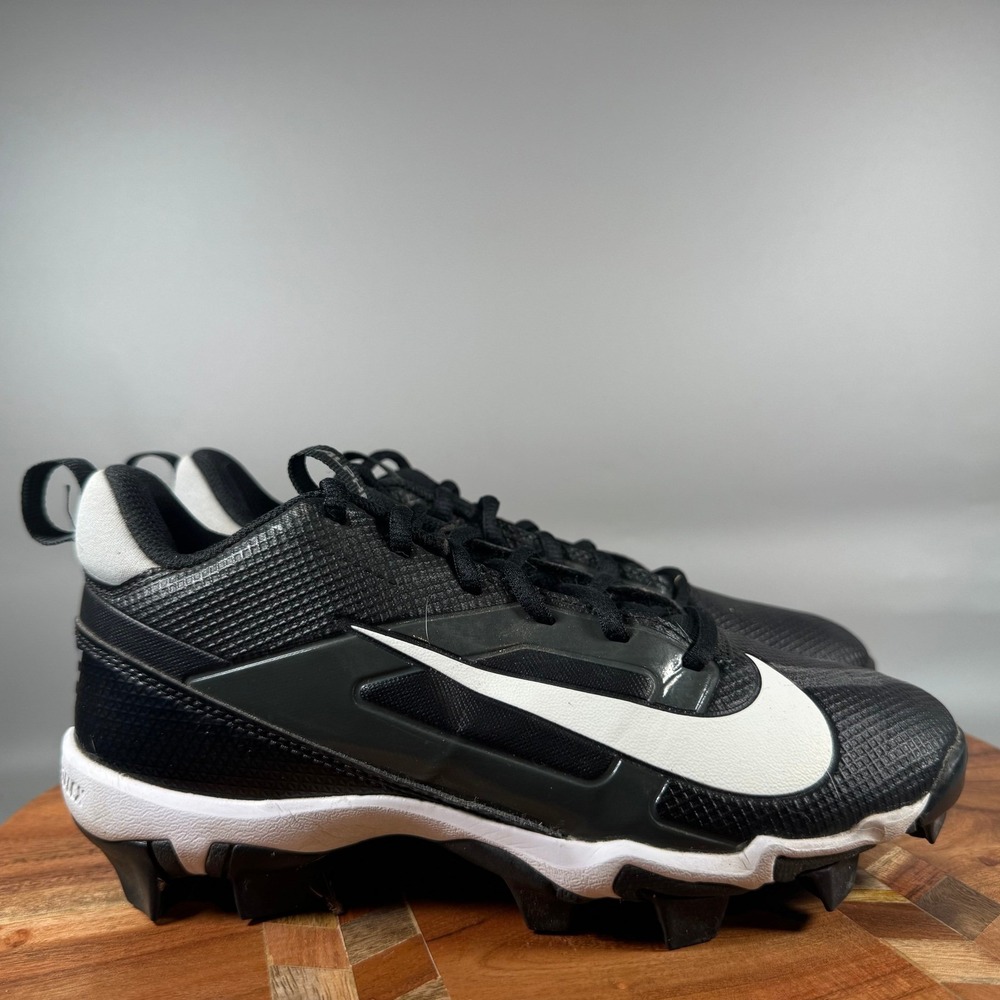 Nike Alpha Huarache 4 Keystone Kids Baseball Cleats Black White FQ4012-001 5Y